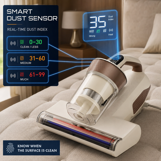 Corded Mattress Vacuum Cleaner with UV-C Lamp and Smart Dust Sensor