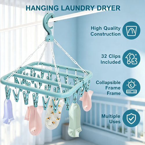 Foldable Hanging Clothes Drying Rack