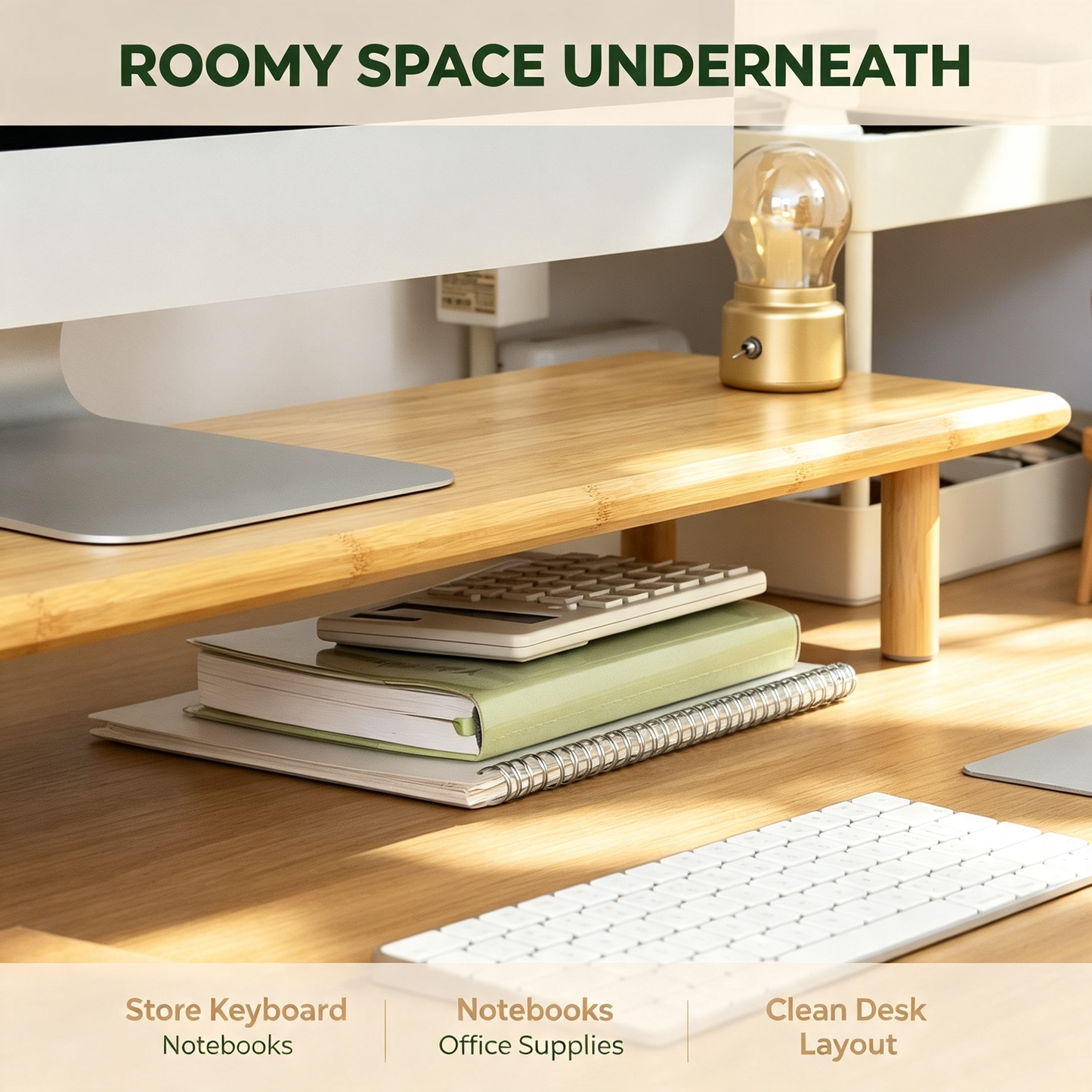 Bamboo Monitor Stand Riser