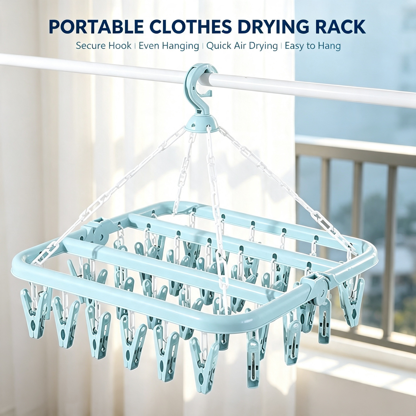 Foldable Hanging Clothes Drying Rack