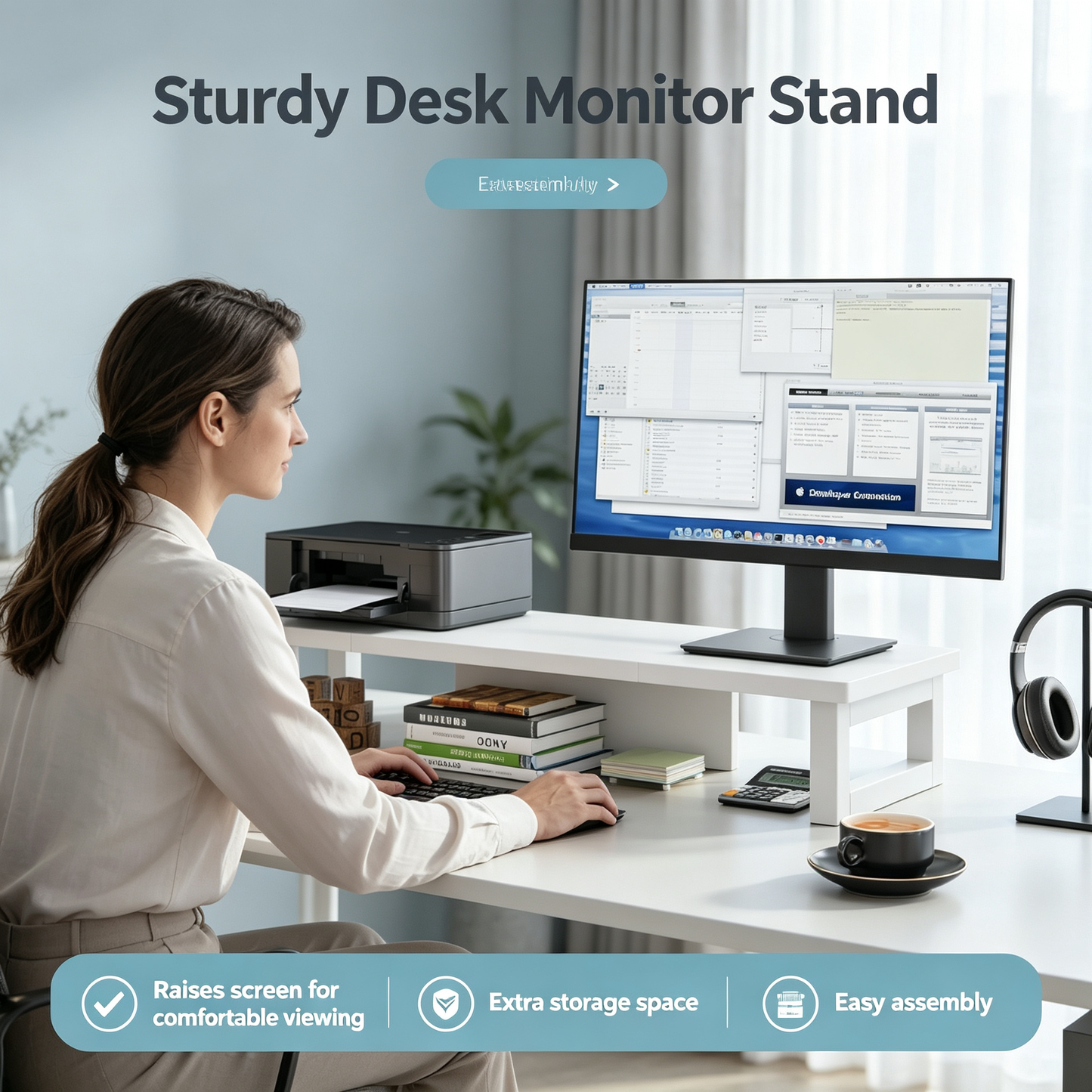 Dual Monitor Desktop Stand