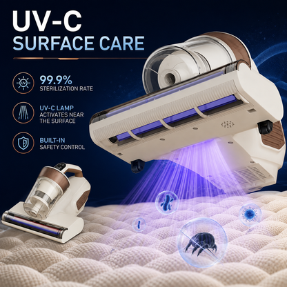 Corded Mattress Vacuum Cleaner with UV-C Lamp and Smart Dust Sensor