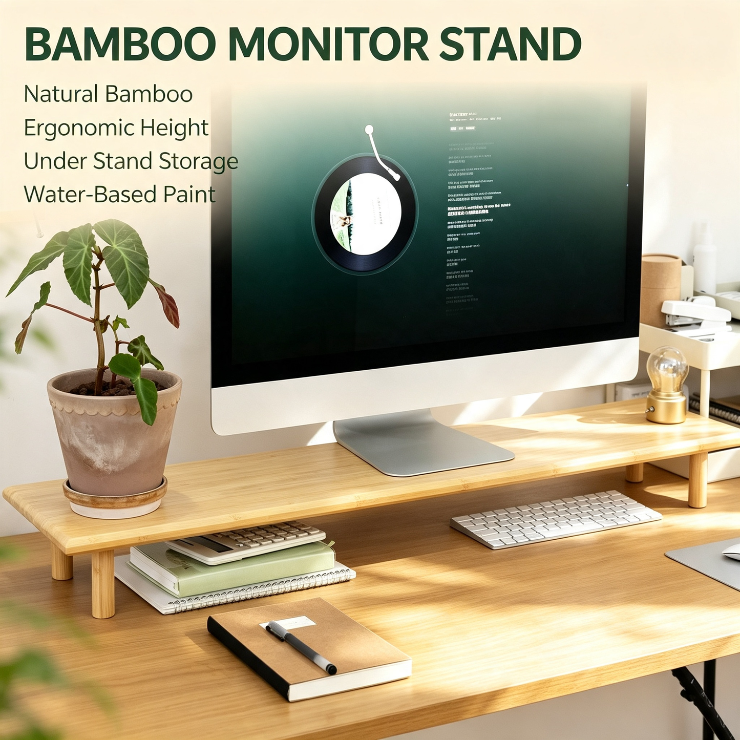 Bamboo Monitor Stand Riser