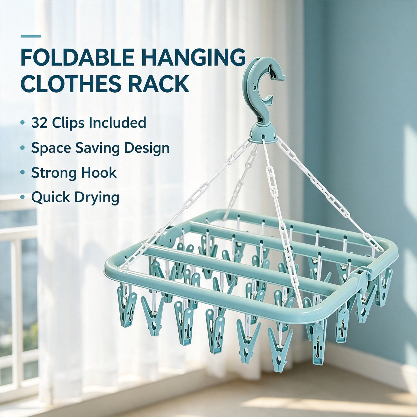Foldable Hanging Clothes Drying Rack