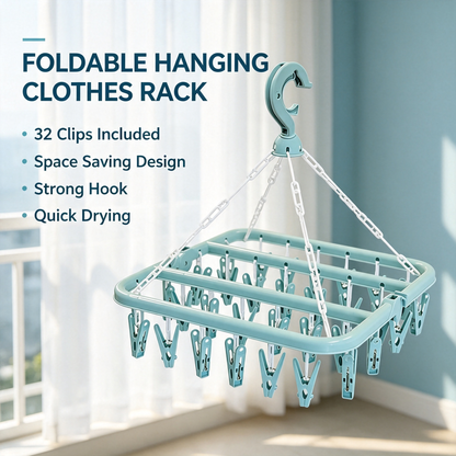 Foldable Hanging Clothes Drying Rack