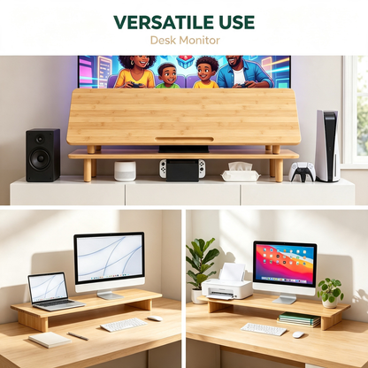 Bamboo Monitor Stand Riser