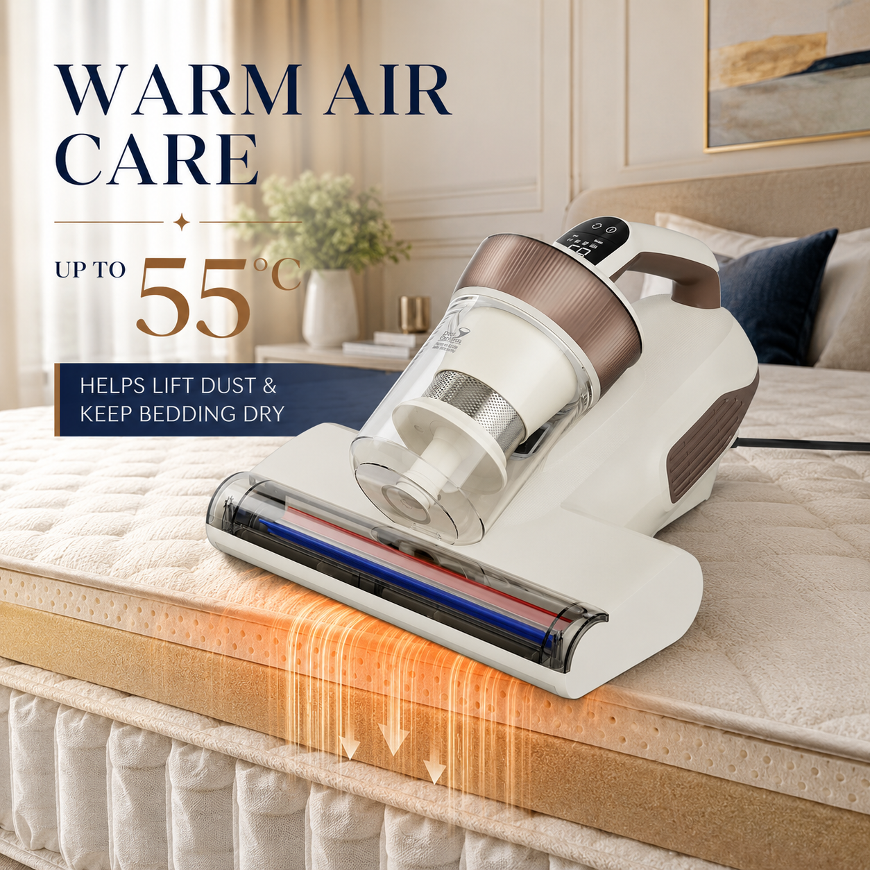 Corded Mattress Vacuum Cleaner with UV-C Lamp and Smart Dust Sensor
