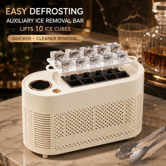 Compact 10-Cube Ice Maker with Home and Car Power Adapters